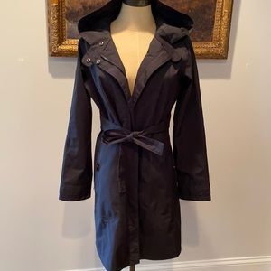 Patagonia Black Zip Belted  Rain Trench Jacket -S